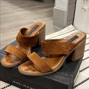 Steven by Steve Madden Women's Brown Suede Heeled Sandals